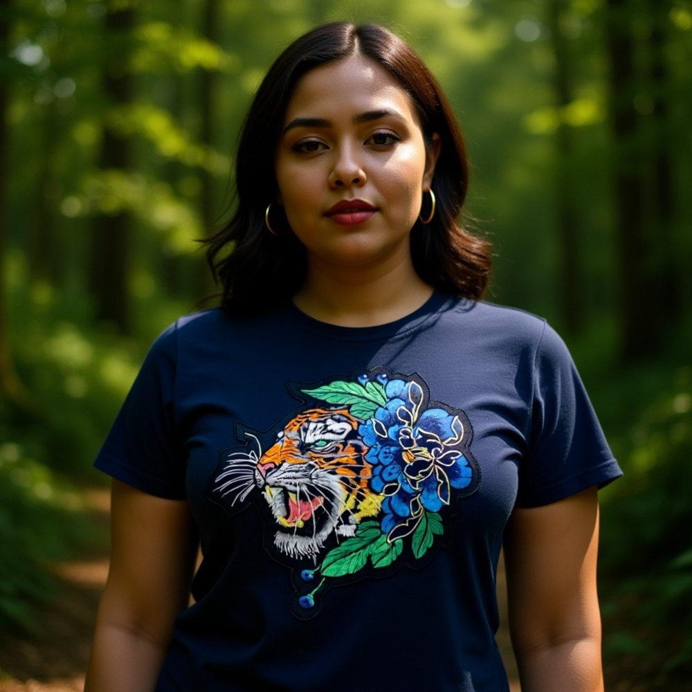 Tigress Lily Black T-Shirt Size XL